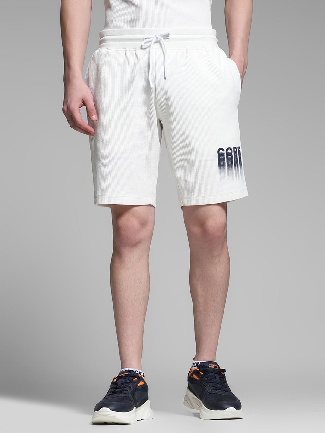 White Printed Co-ord Set Shorts - S
