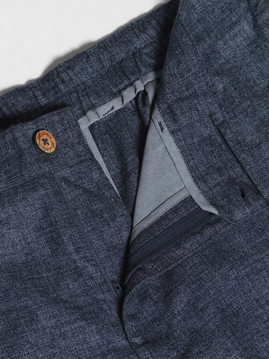 JACK&JONES Navy Blue Linen Blend Shorts