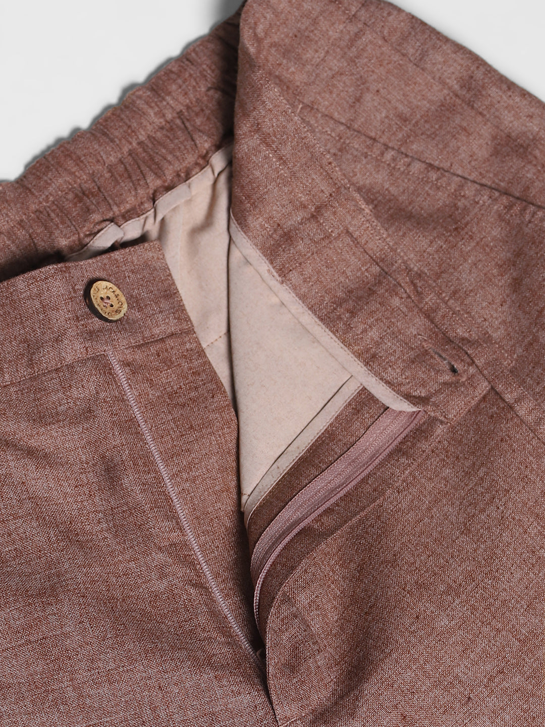 JACK&JONES Dark Brown Linen Blend Shorts