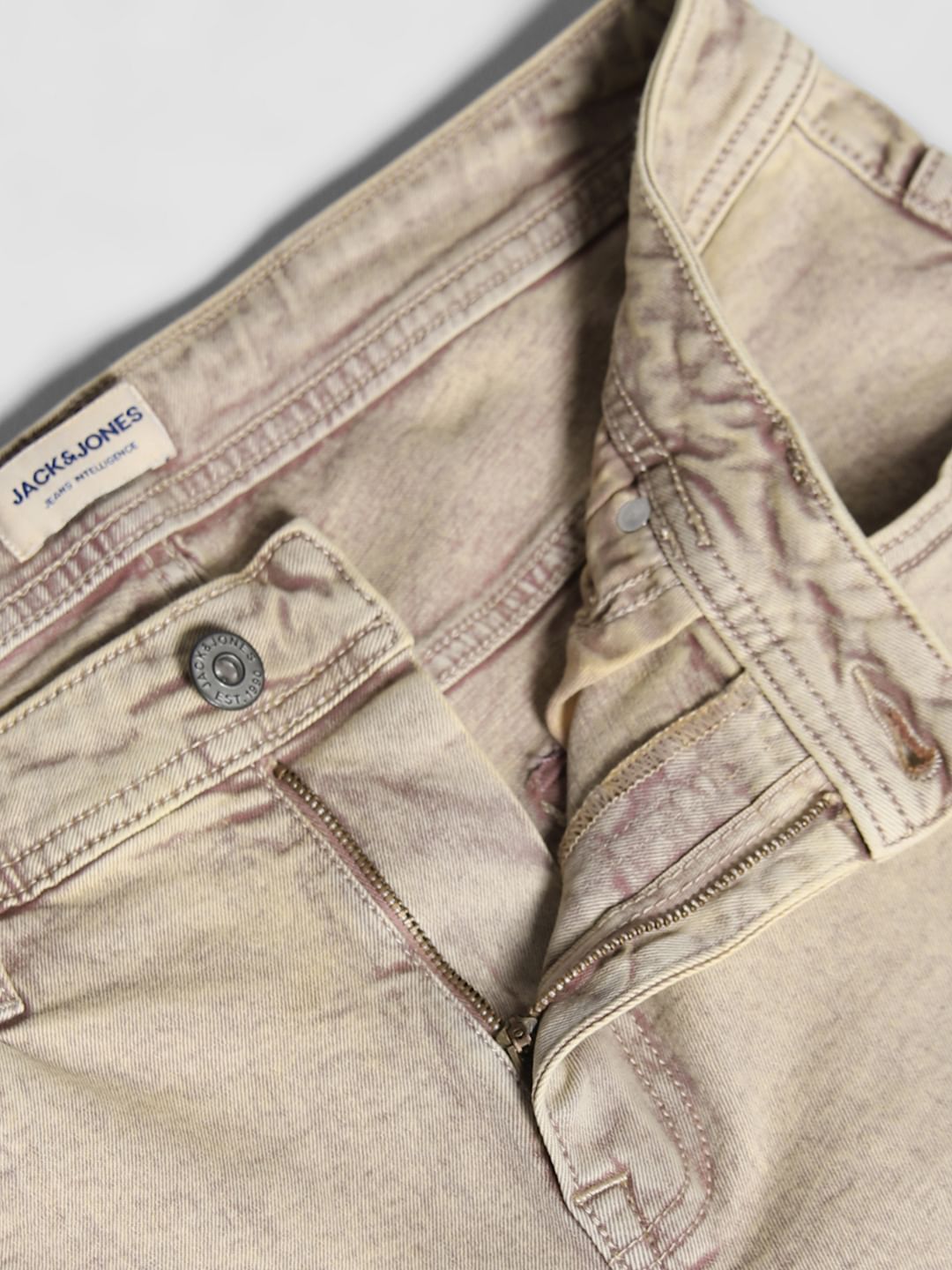 Brown Mid Rise Denim Shorts