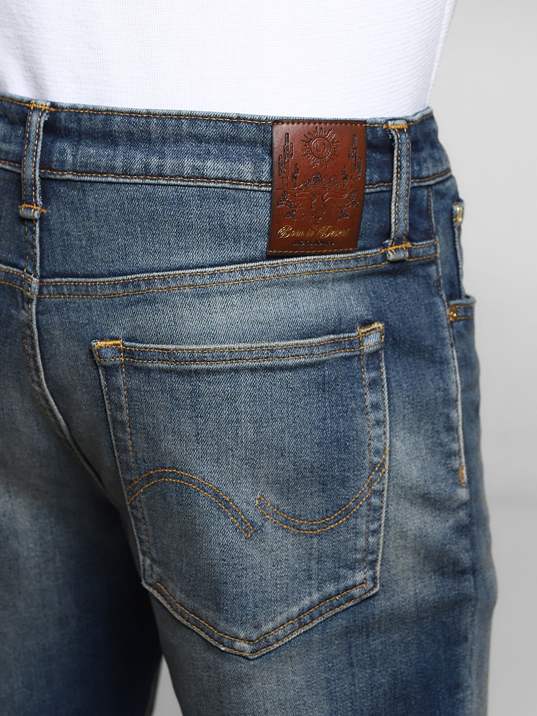 Mildly Distressed Clark Regular Fit Jeans