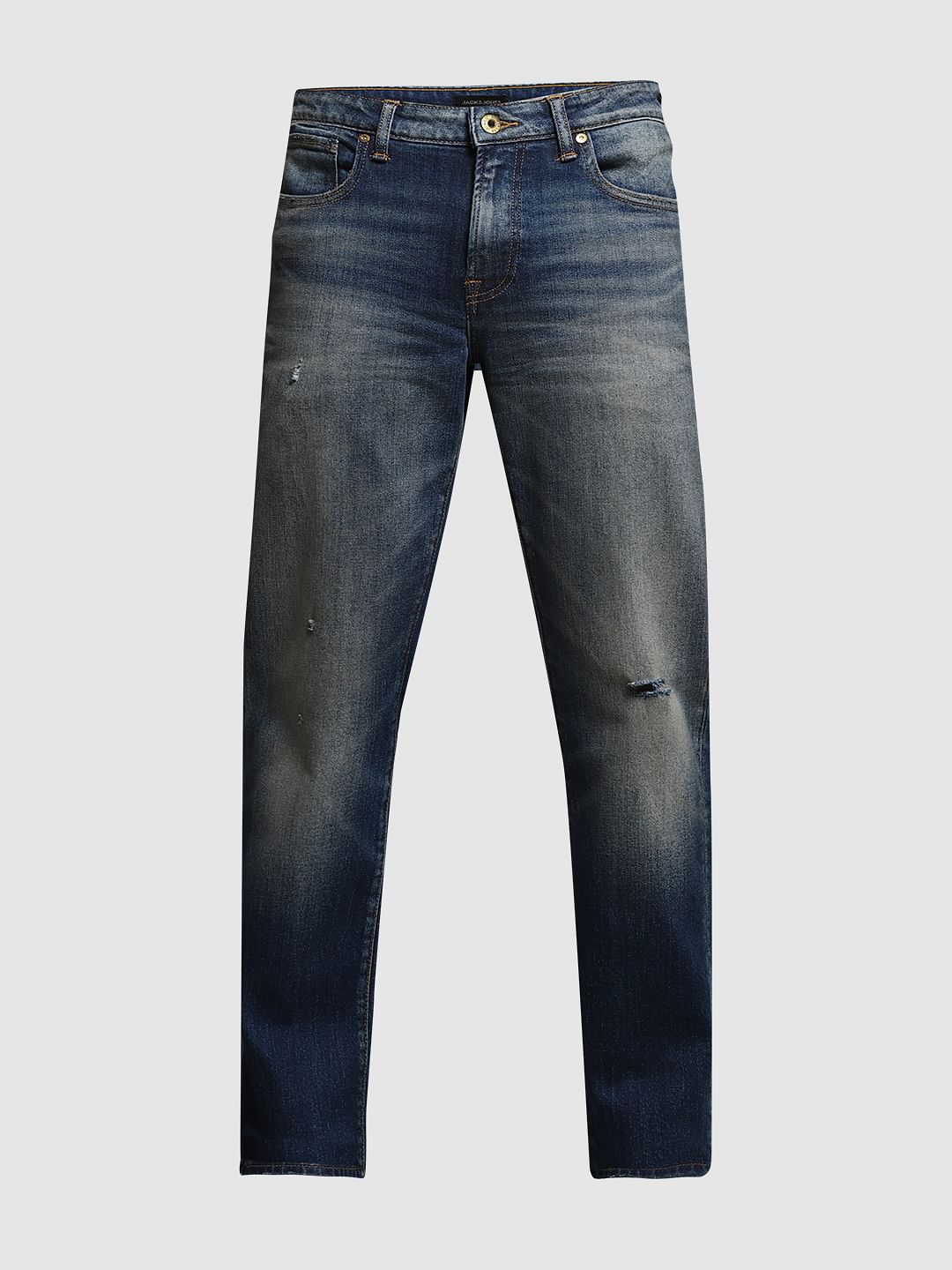 Mildly Distressed Clark Regular Fit Jeans