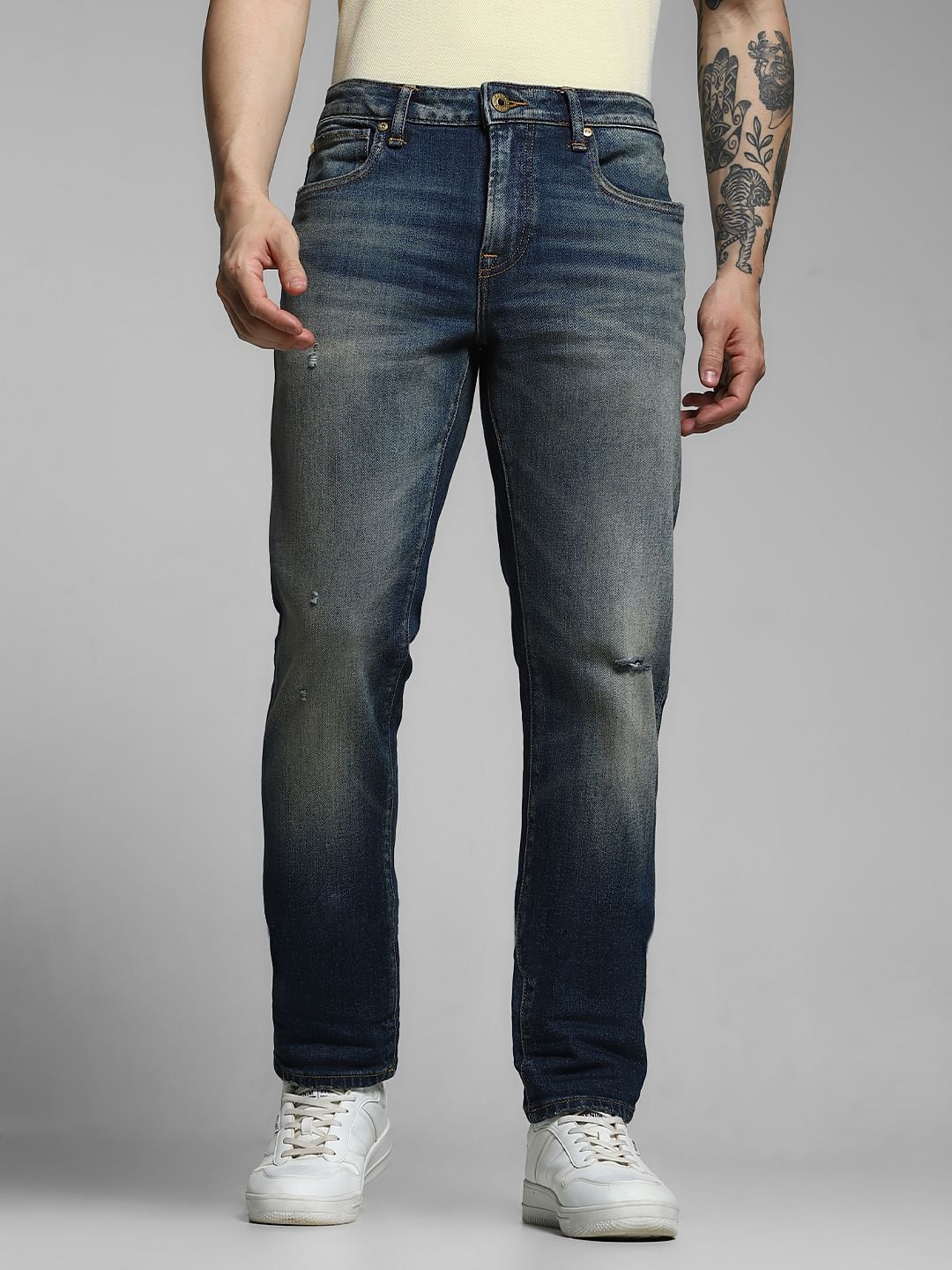 Mildly Distressed Glenn Slim Fit Jeans