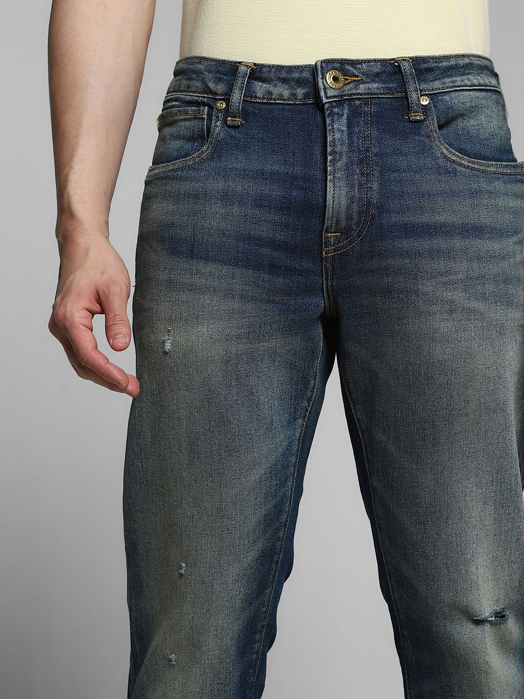 Mildly Distressed Glenn Slim Fit Jeans