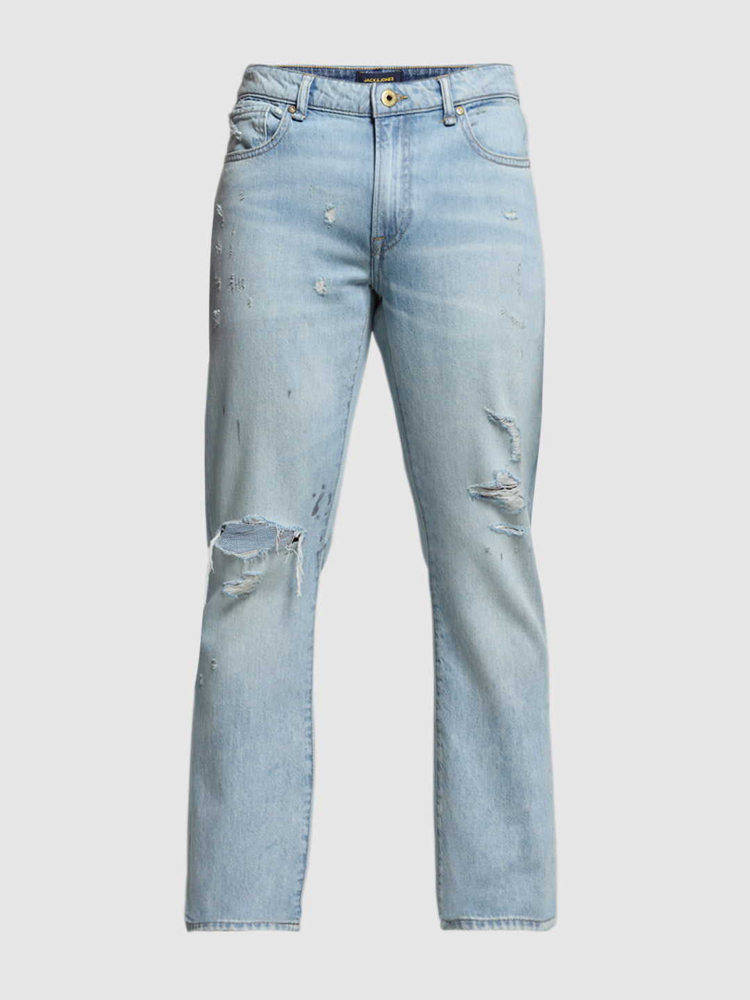 JACK&JONES Blue Distressed Clark Regular Fit Jeans