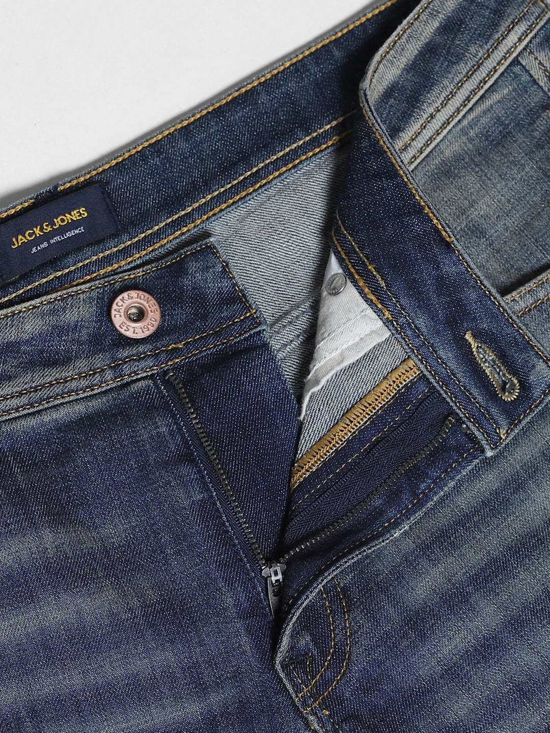 JACK&JONES Blue Washed Glenn Slim Fit Jeans