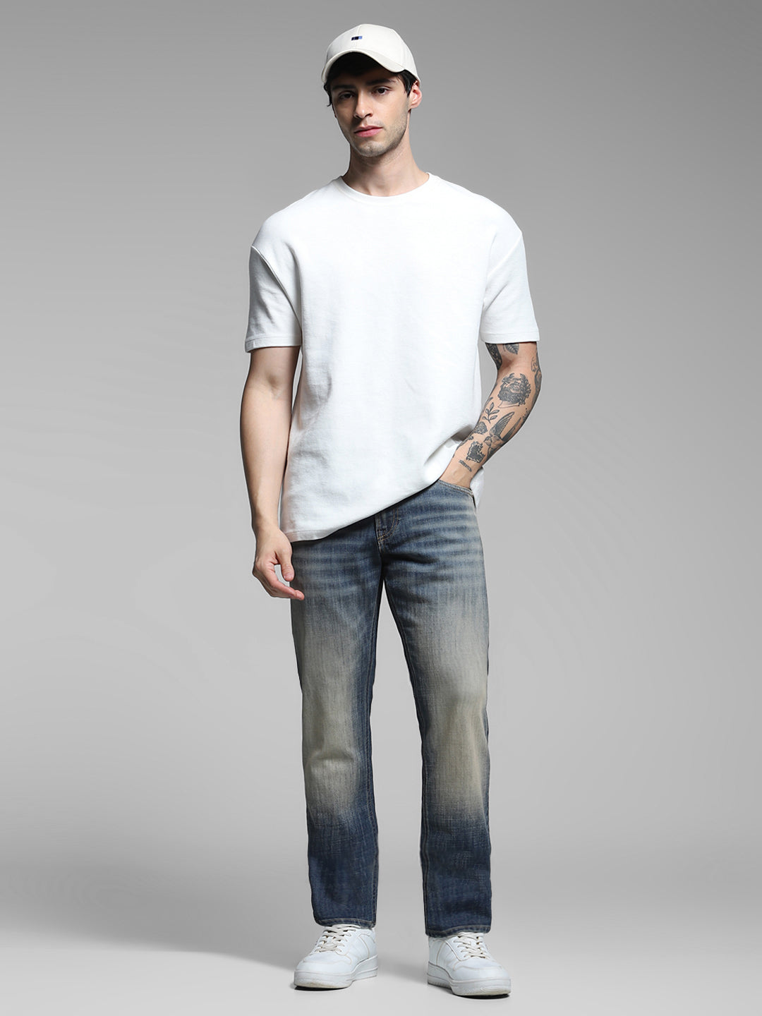 JACK&JONES Blue Washed Glenn Slim Fit Jeans