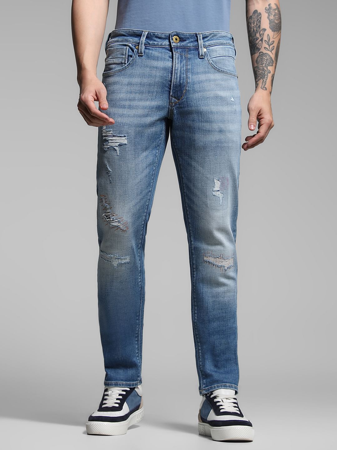 Light Blue Low Rise Glenn Distressed Jeans