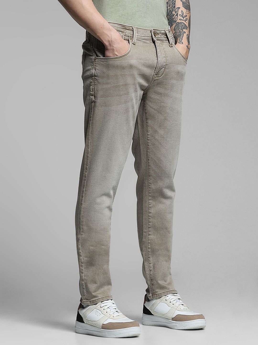 Brown Low Rise Glenn Slim Fit Jeans