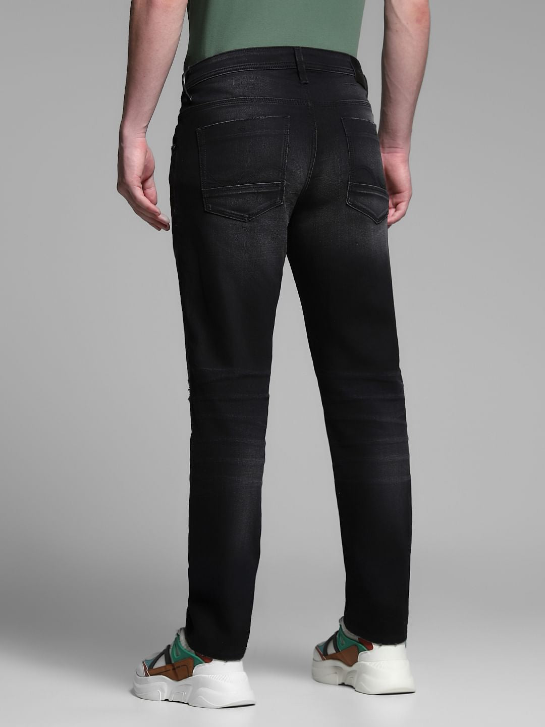 Black Low Rise Distressed Skinny Jeans
