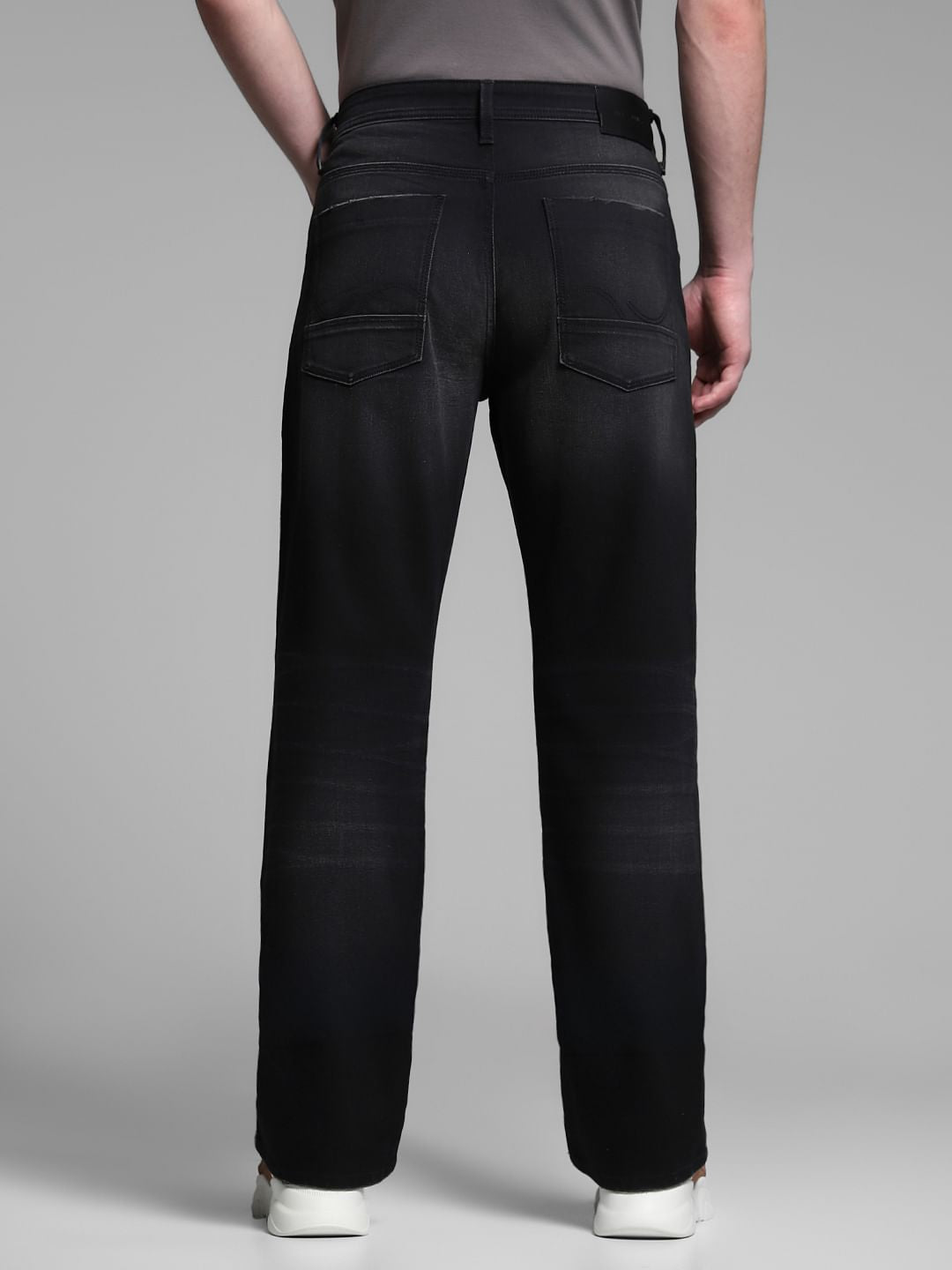 Black Distressed Cliff Bootcut Jeans