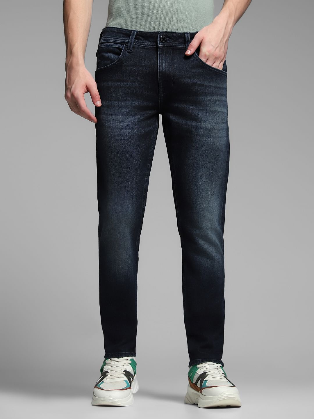 Dark Blue Low Rise Glenn Slim Fit Jeans - 28/30