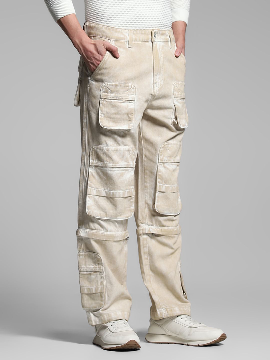 Ecru Multi-Style Dario Loose Fit Jeans