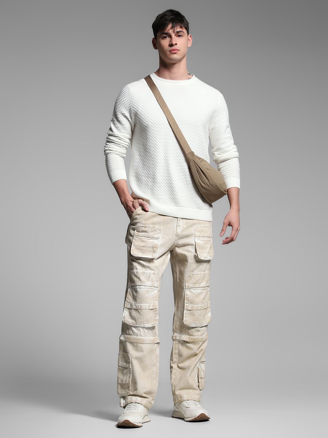 Ecru Multi-Style Dario Loose Fit Jeans