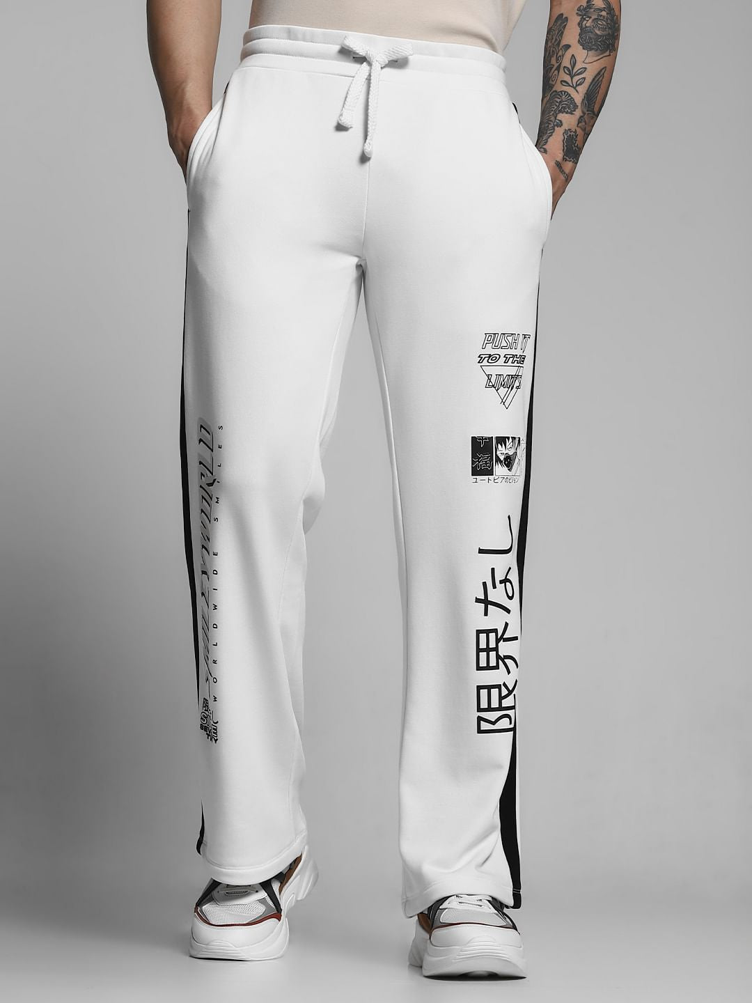 SmileyWorld   White Printed Sweatpants - S