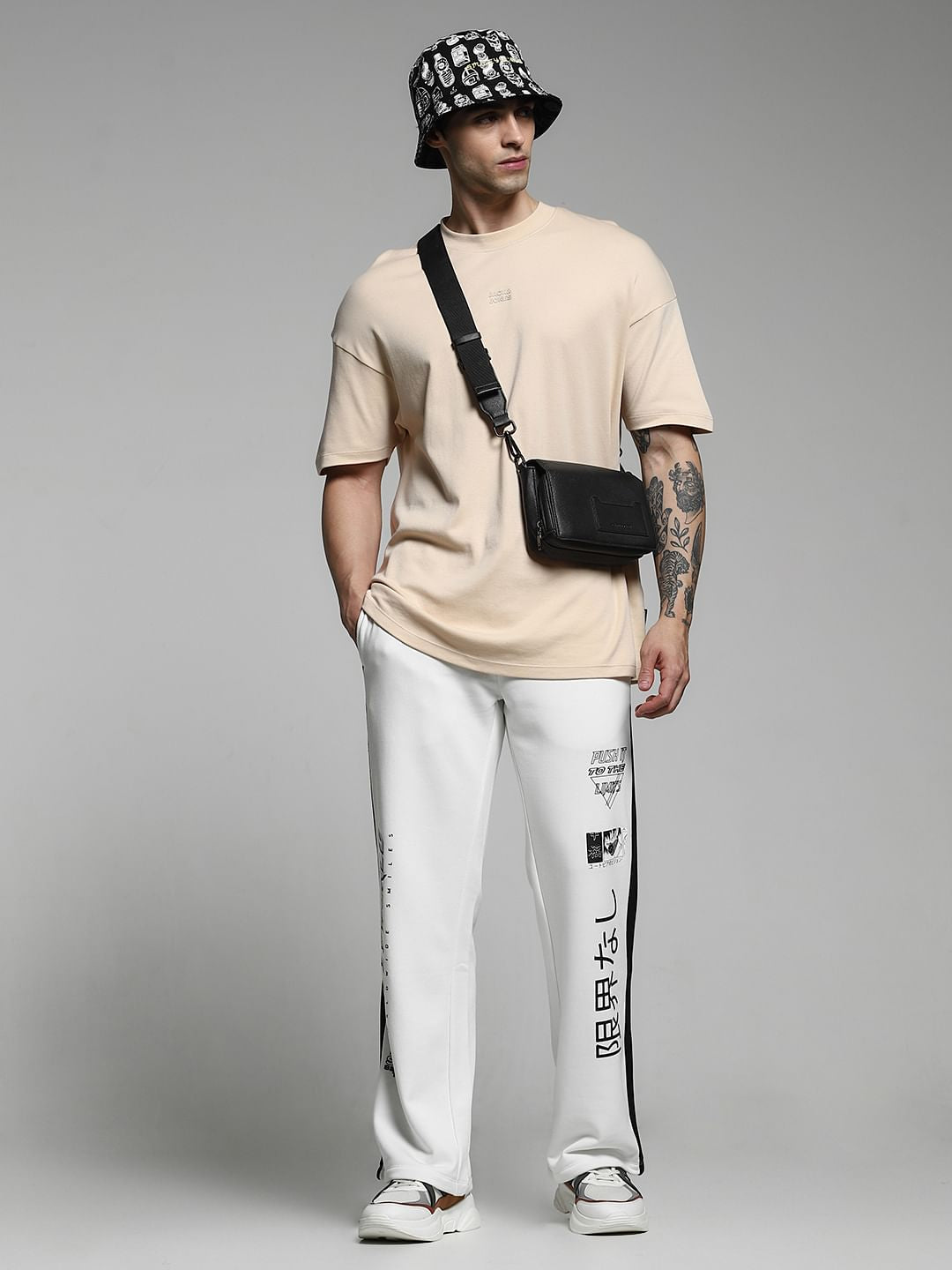 SmileyWorld   White Printed Sweatpants