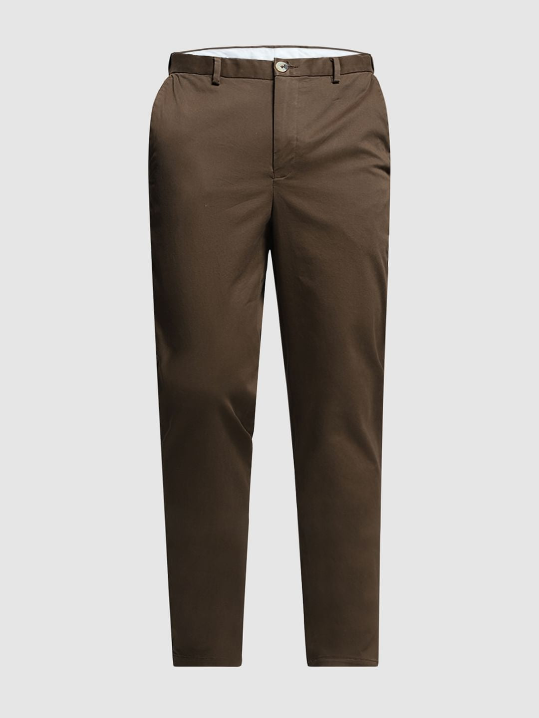 Dark Brown Mid Rise Flex Pants