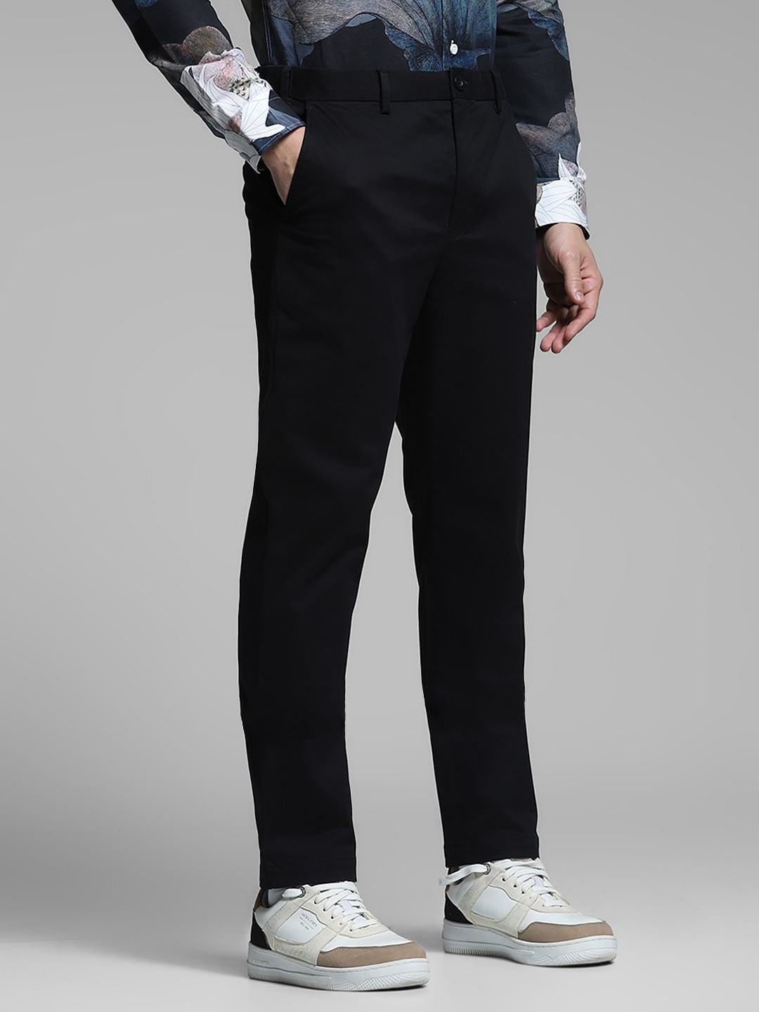 Black Mid Rise Flex Pants