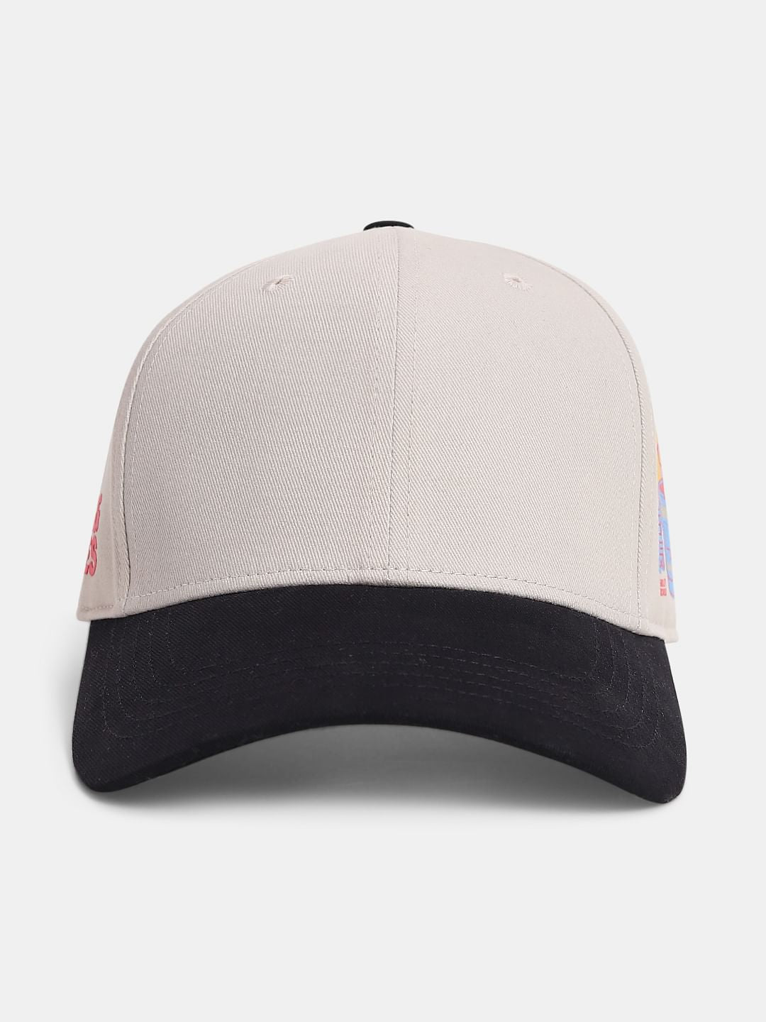SMILEY Beige Printed Baseball Cap - Free Size