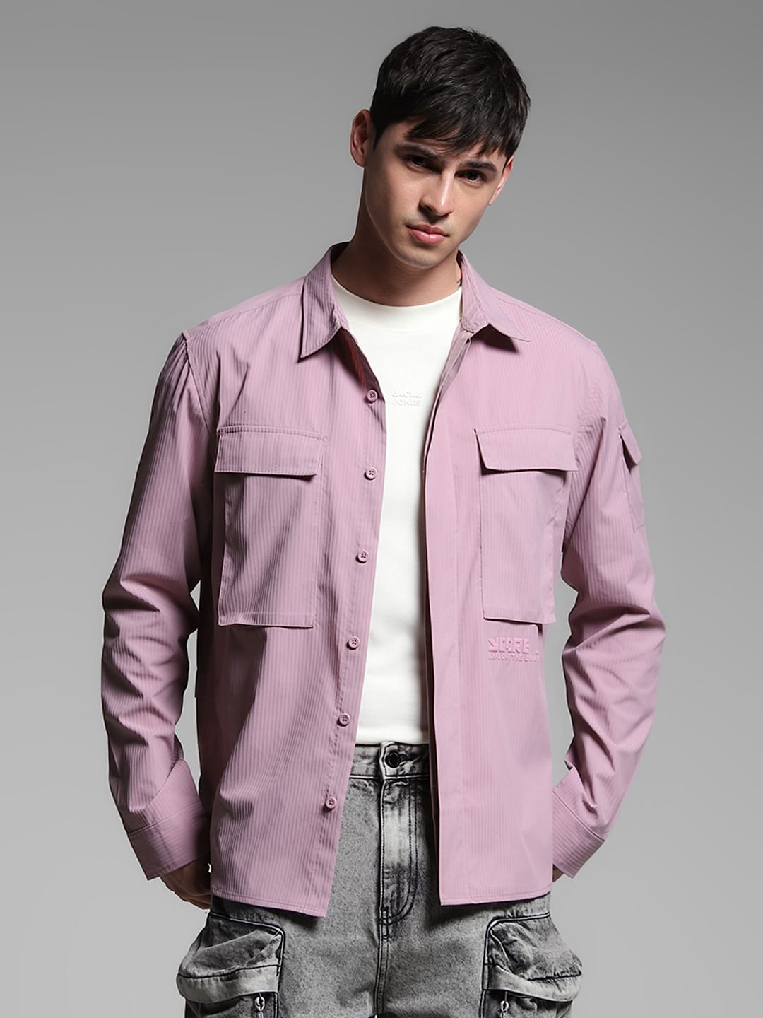 Lilac Oversized Full Sleeves Shirt
