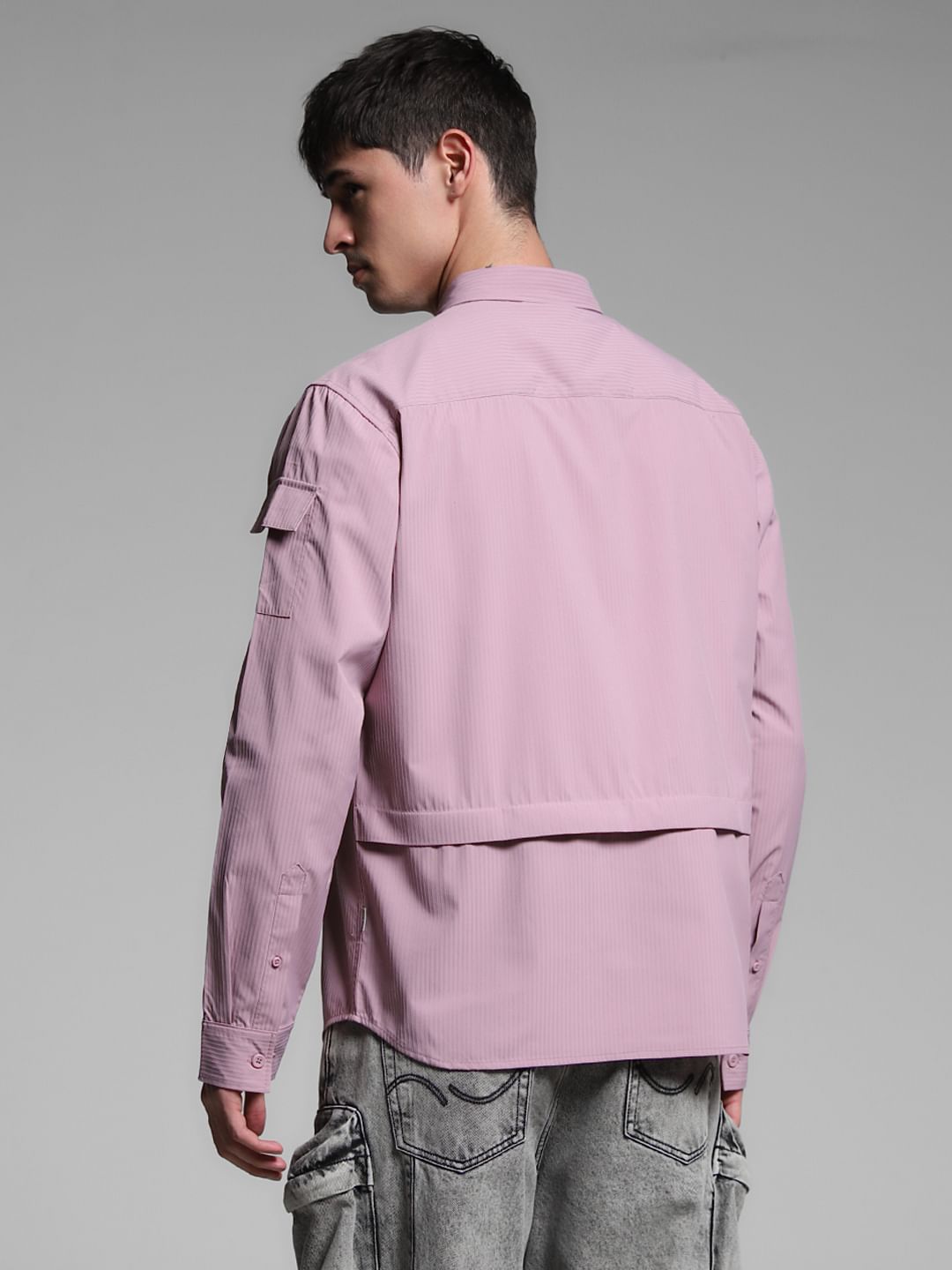 Lilac Oversized Full Sleeves Shirt