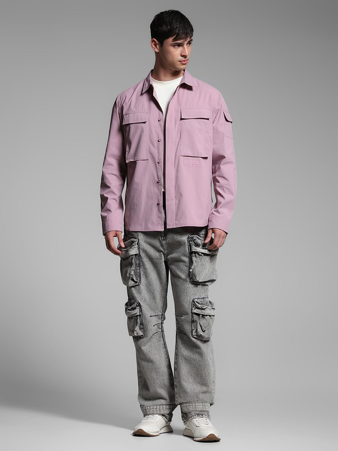 Lilac Oversized Full Sleeves Shirt