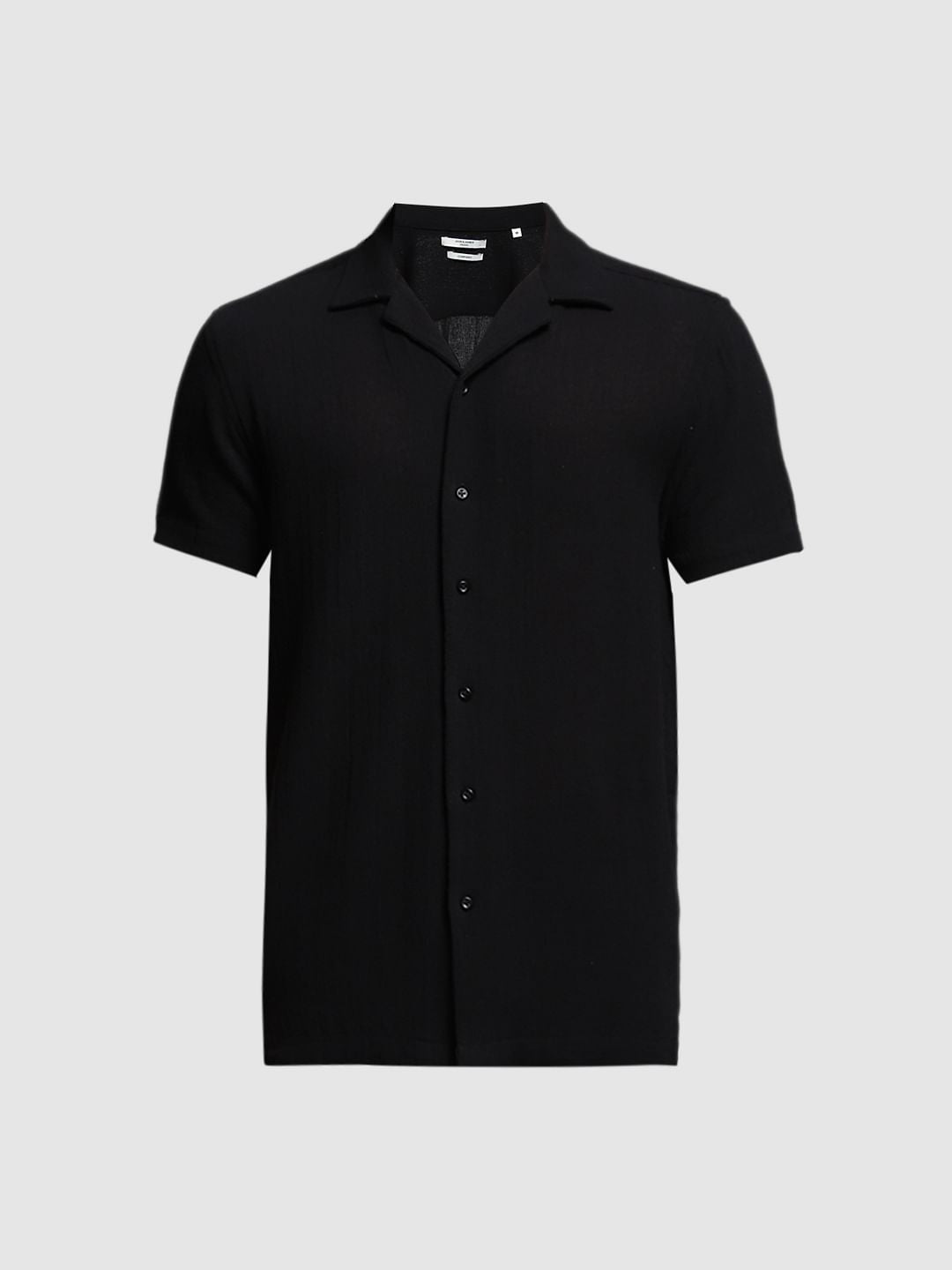 Black Resort Collar Cotton Shirt