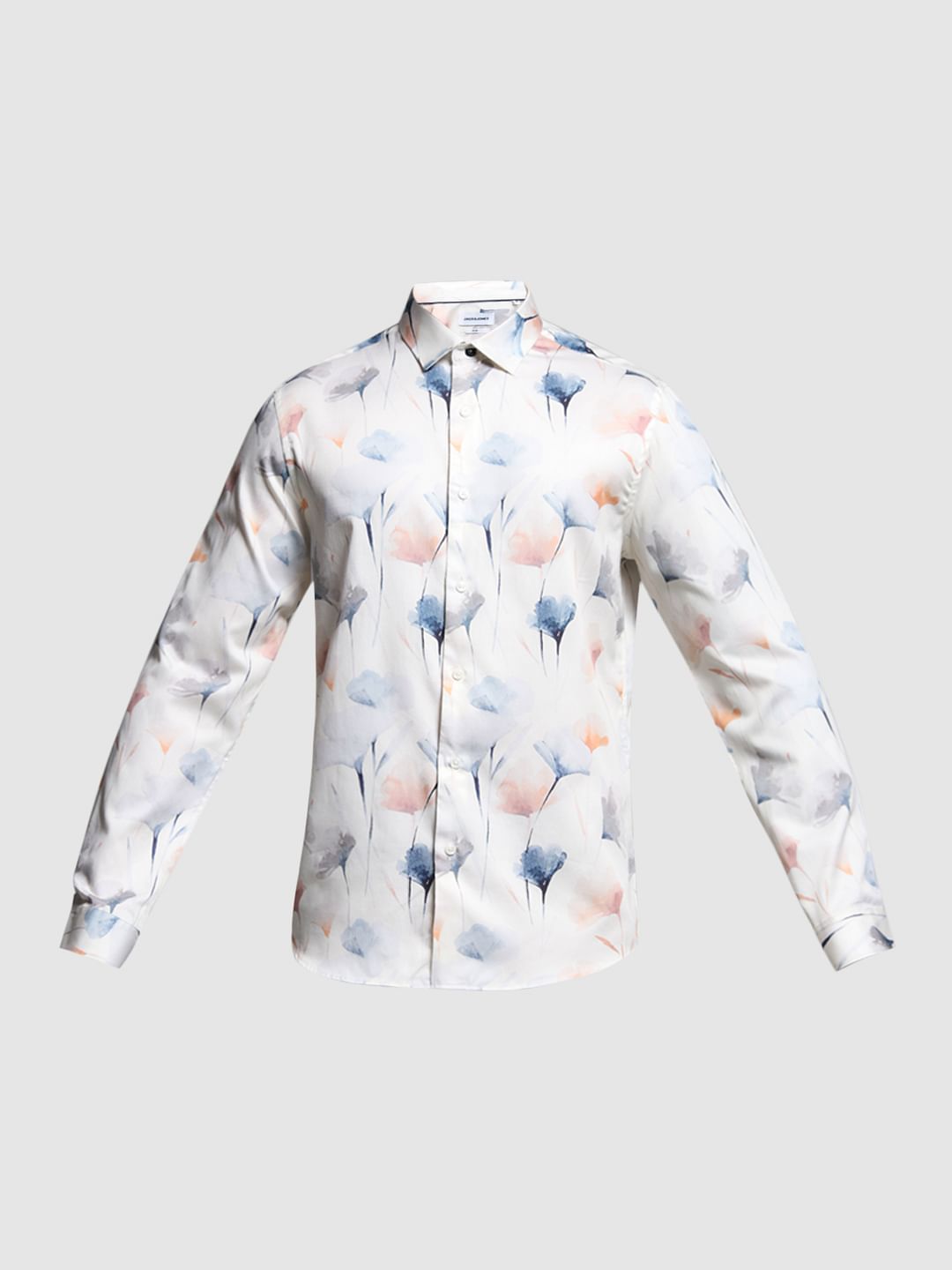 White Printed Cotton Shirt