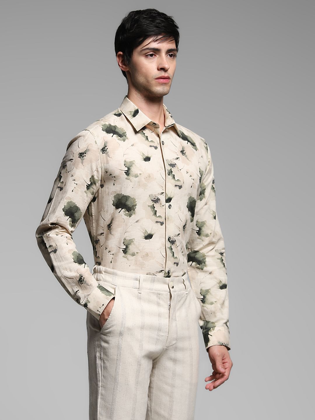 Green Floral Print Shirt