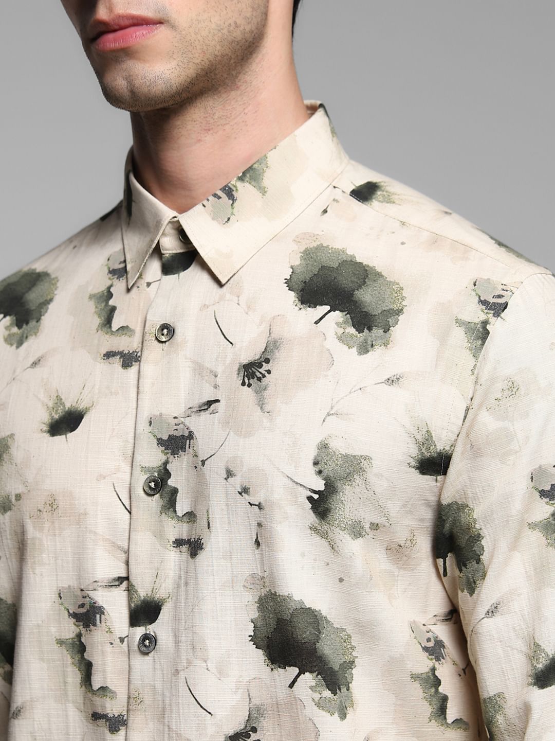 Green Floral Print Shirt