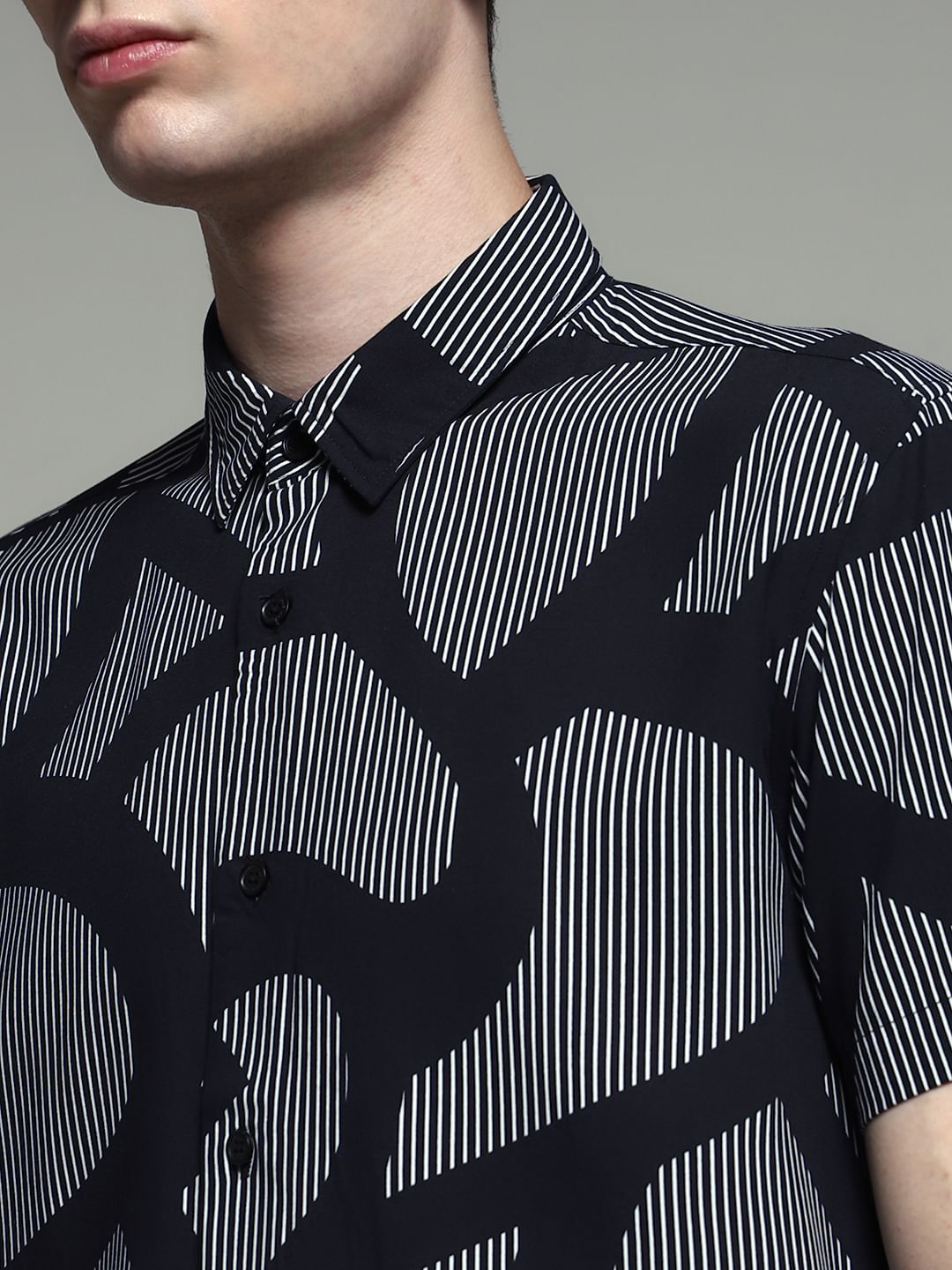 Black Abstract Print Shirt