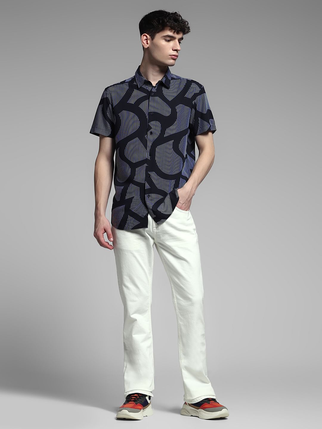 Black Abstract Print Shirt