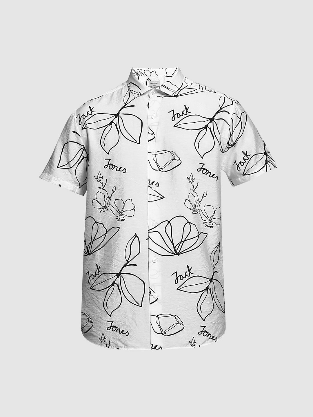 White Printed Viscose Shirt