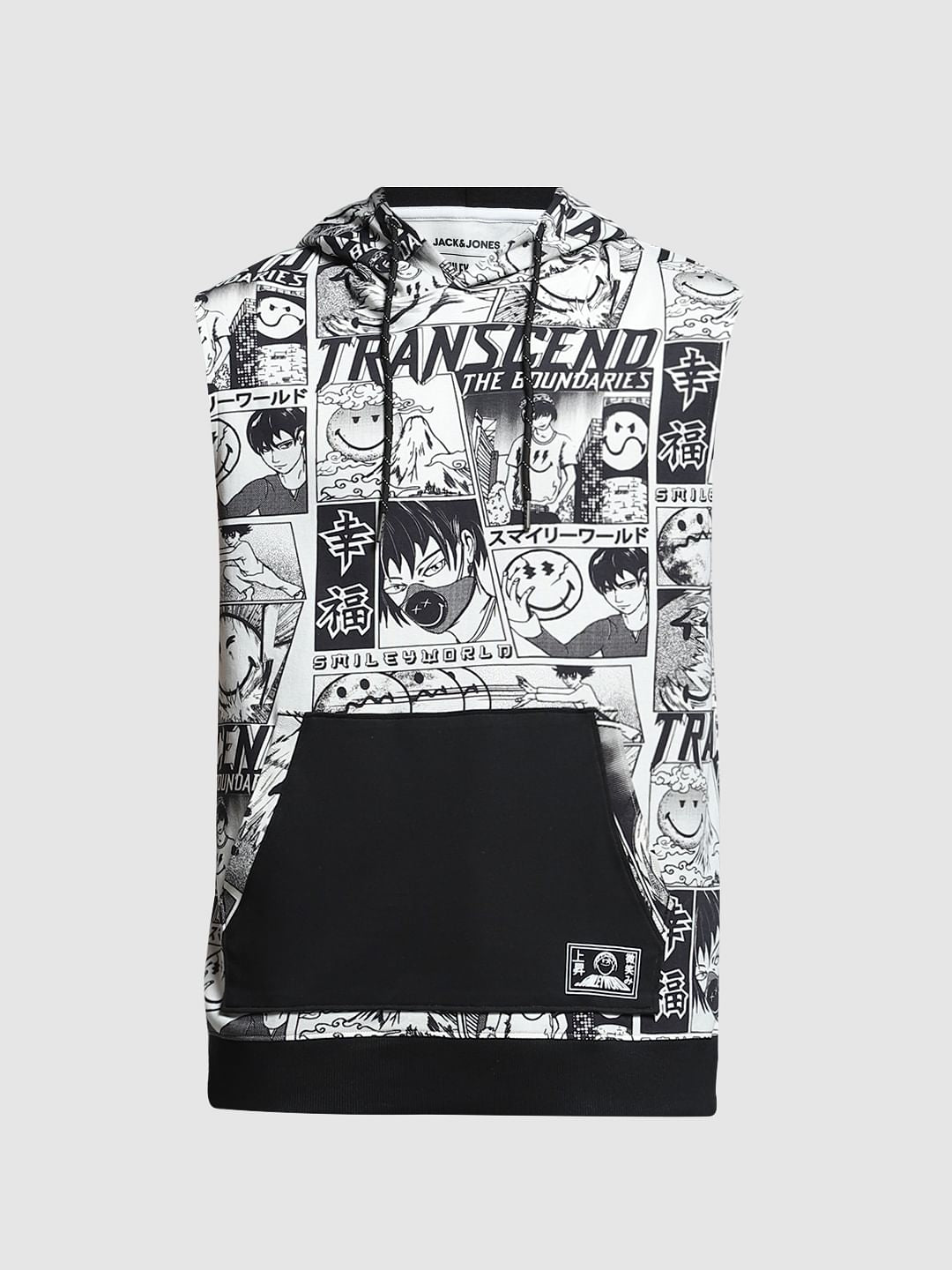 SmileyWorld   White Printed Hooded Vest