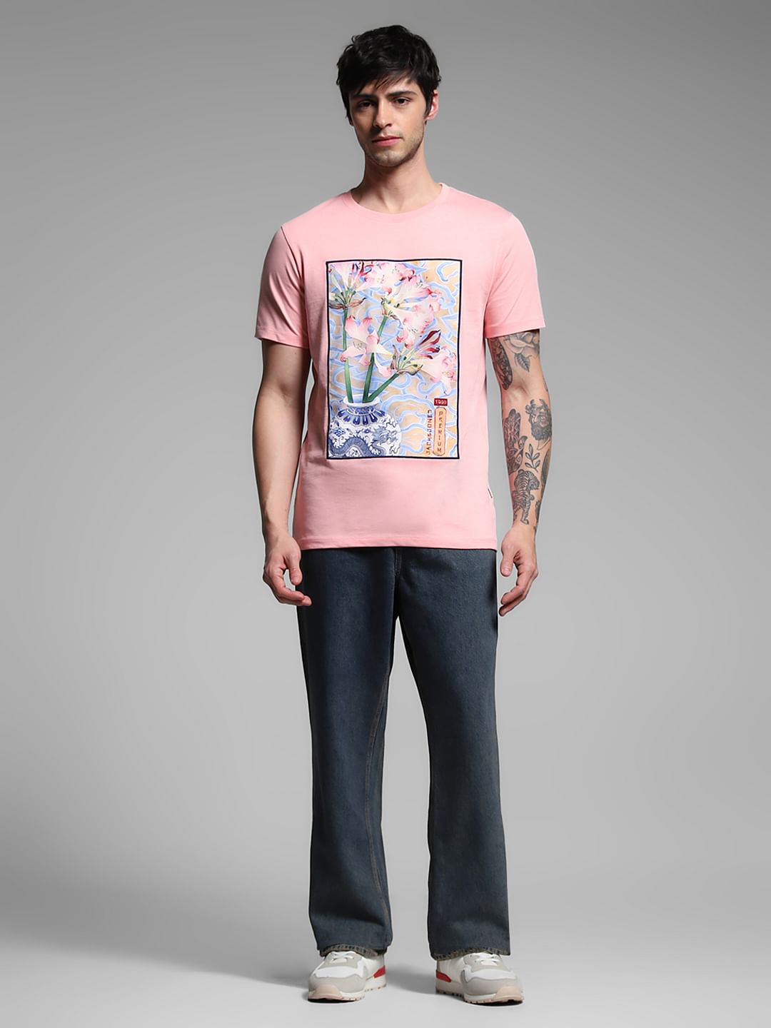 Pink Graphic Print Cotton T-shirt