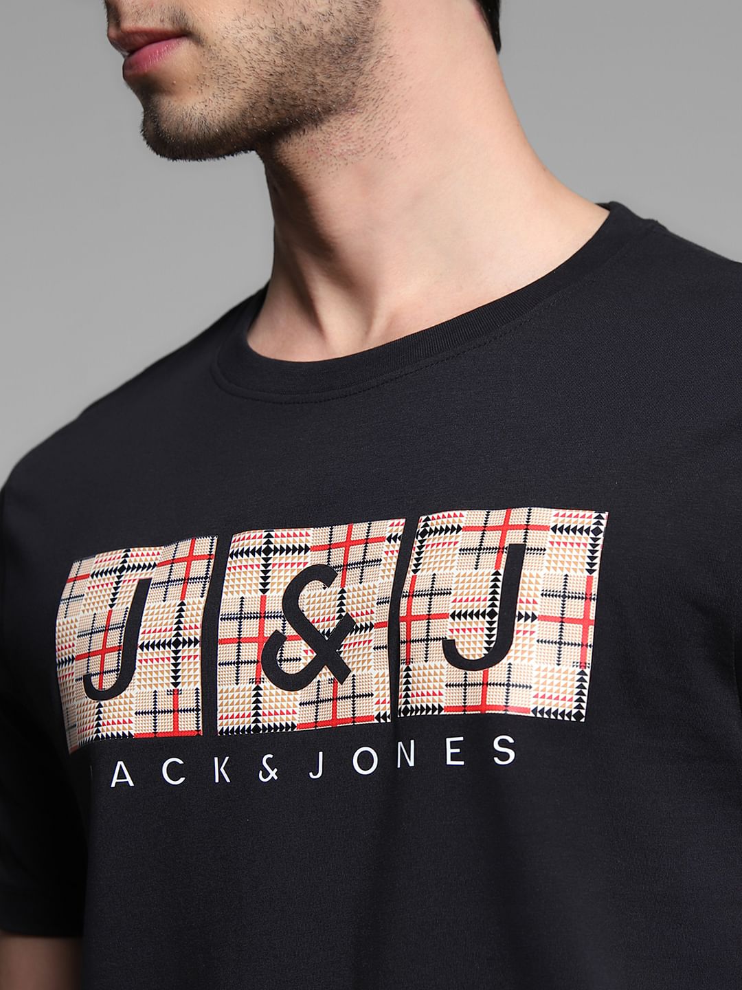 Black Logo Print Cotton T-shirt