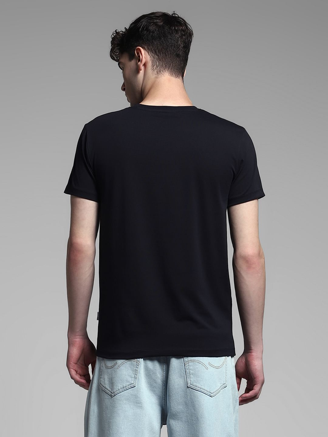 Black Logo Print Cotton T-shirt