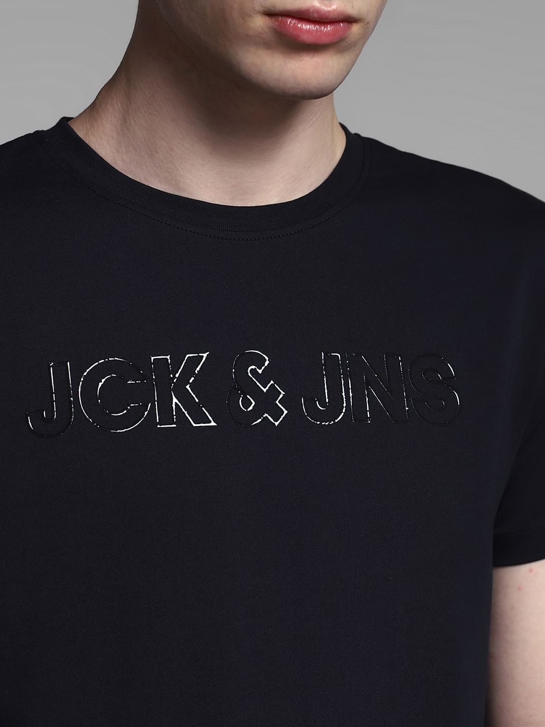 Black Logo Print Cotton T-shirt