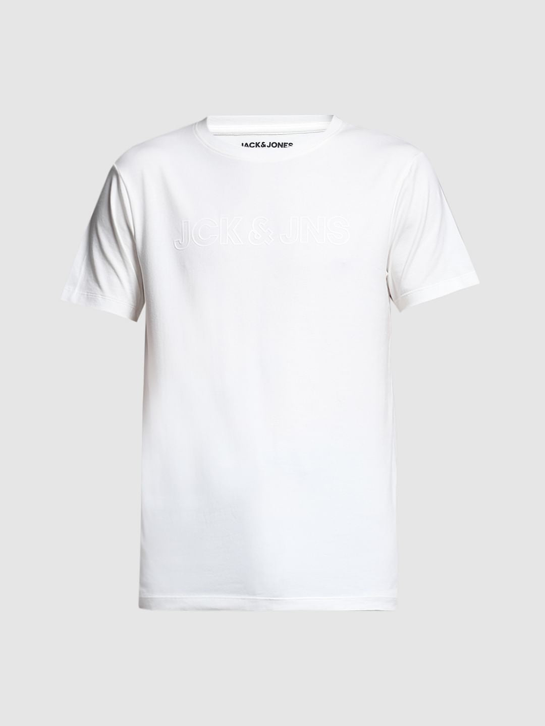 White Logo Print Cotton T-shirt