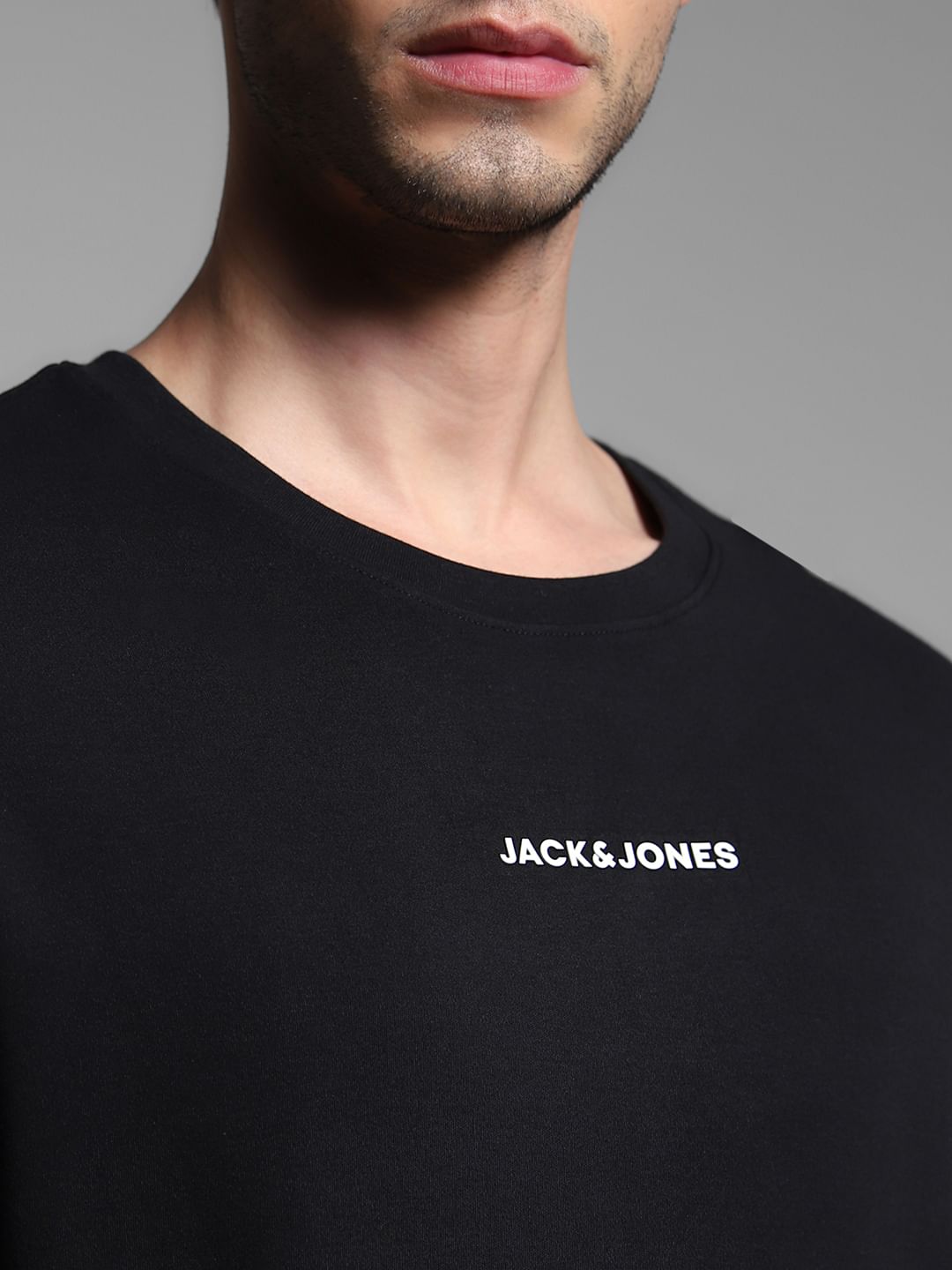 Black Graphic Print Crew Neck T-Shirt