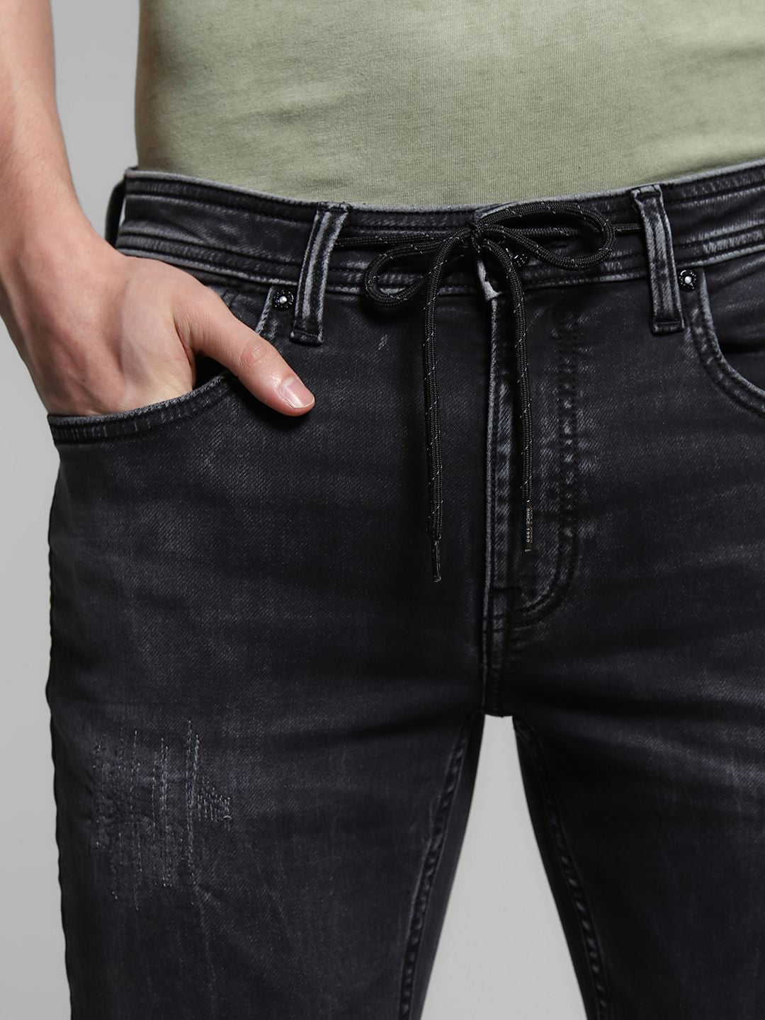 Black Low Rise Clark Regular Fit Jeans