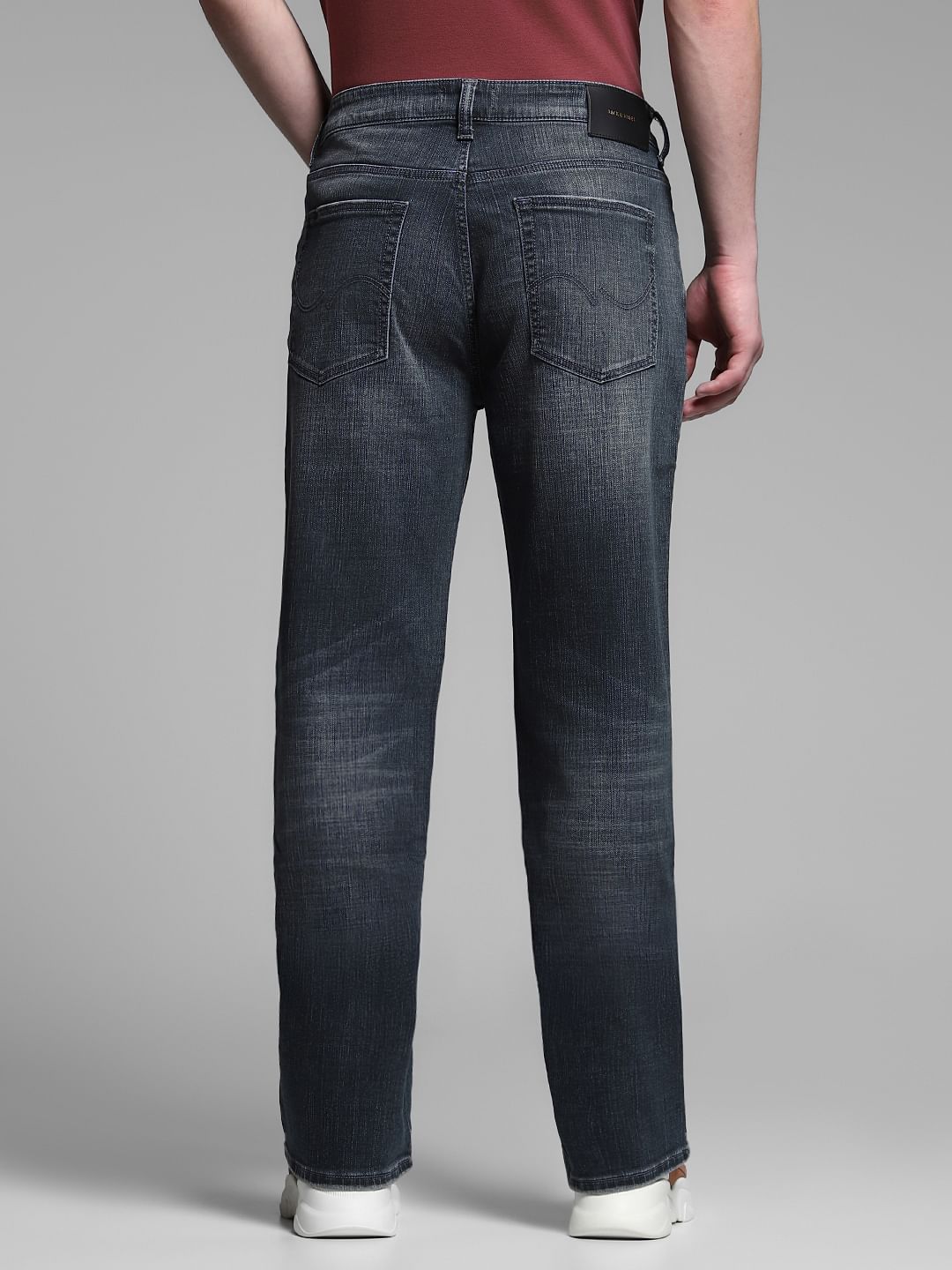Dark Grey High Rise Cliff Bootcut Jeans