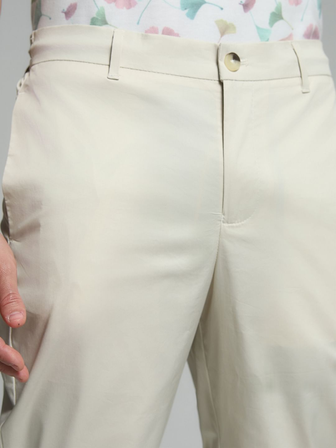 Light Green Mid Rise Pants