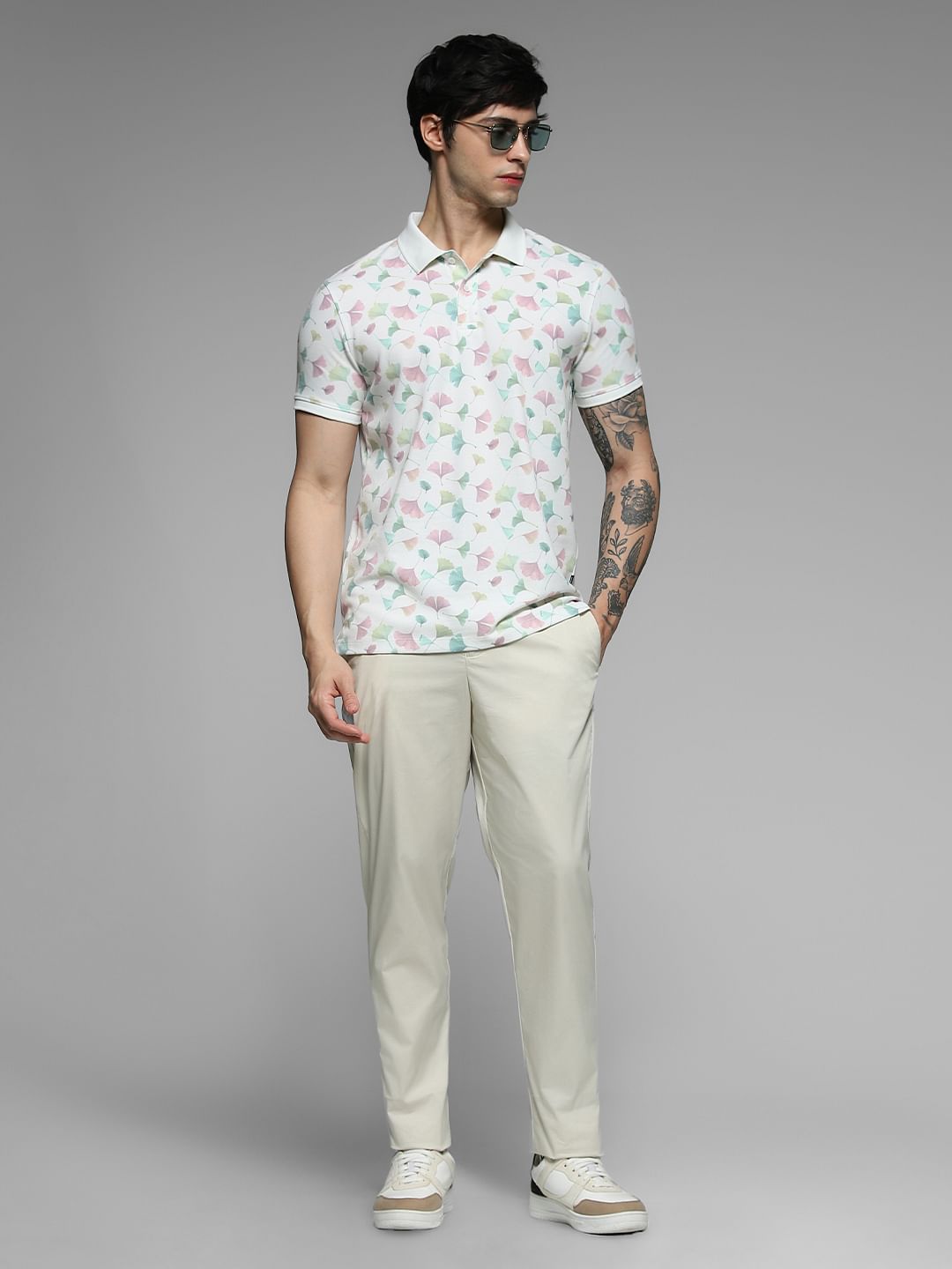 Light Green Mid Rise Pants