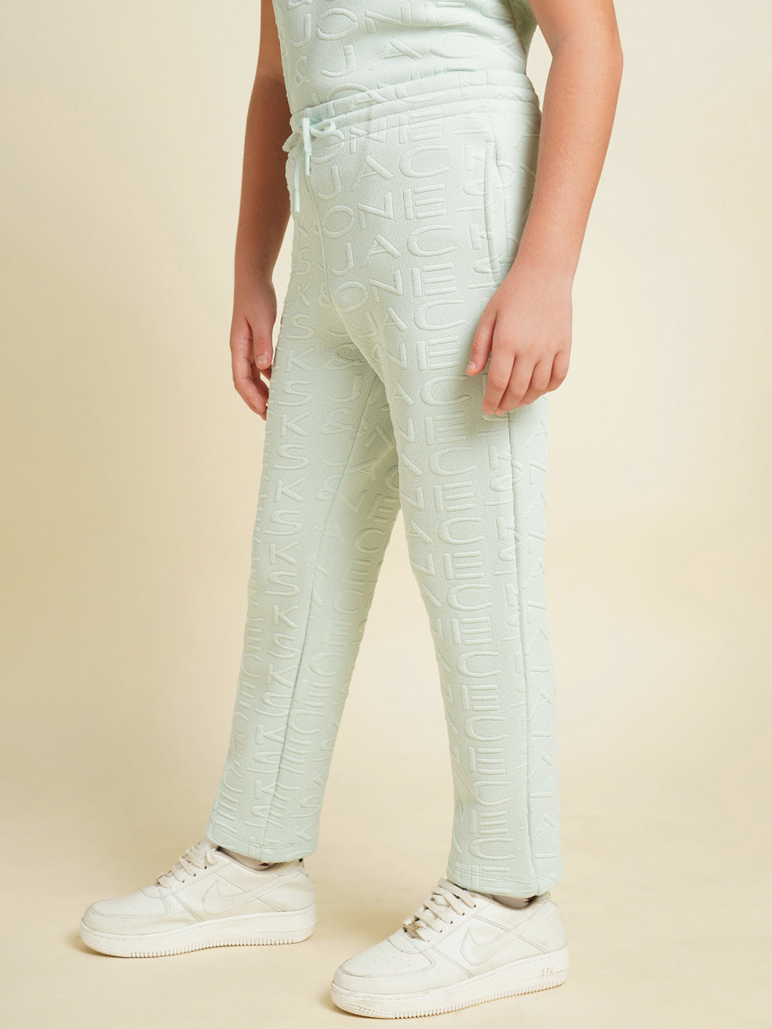 JACK&JONES JUNIOR Boys Aqua Jacquard Logo Co-ord Set Joggers