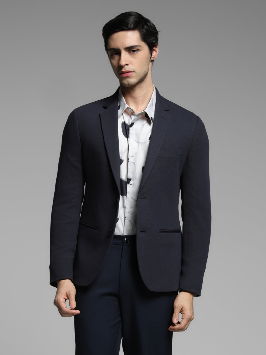 Navy Blue Tailored Slim Fit Blazer