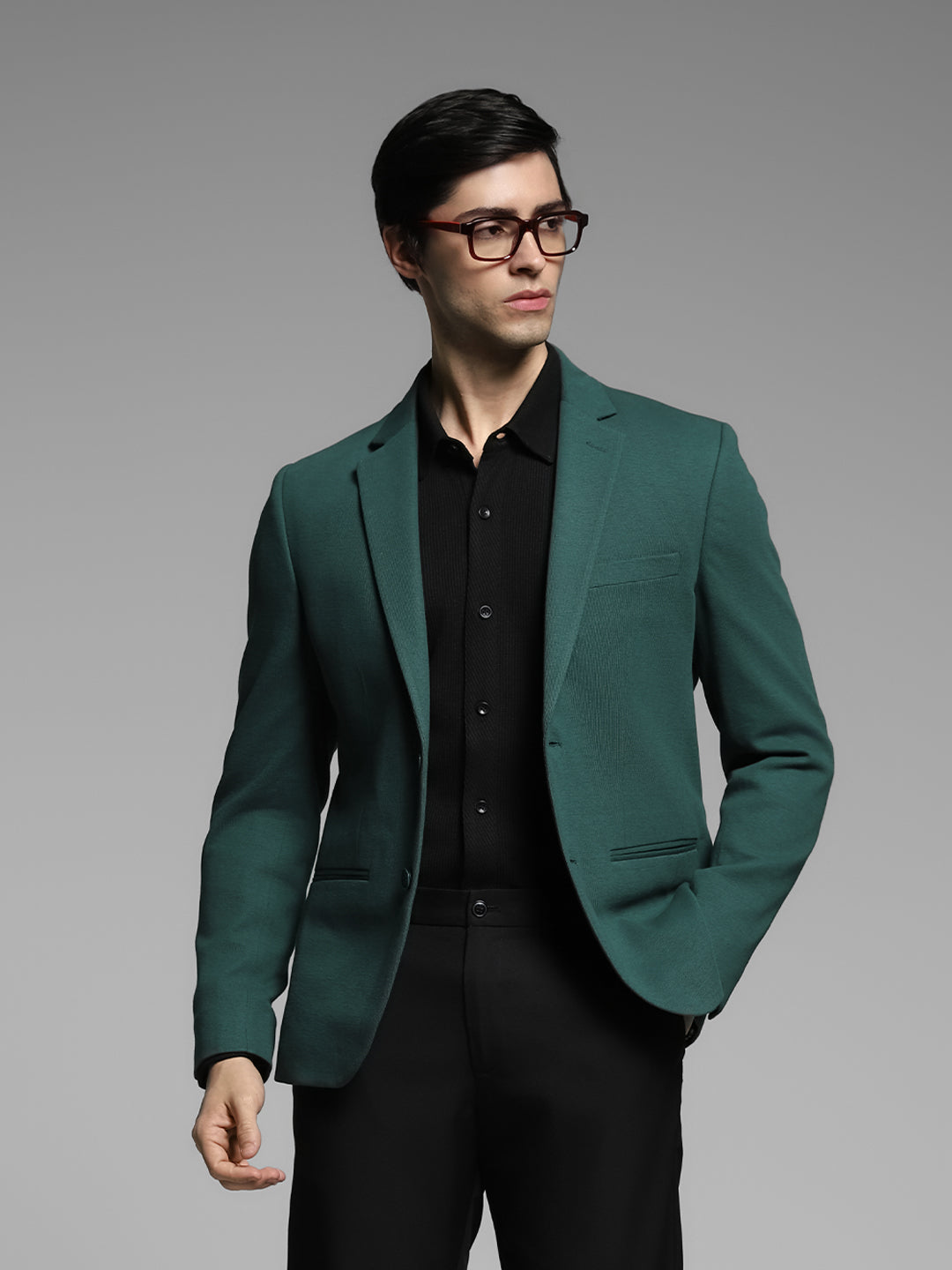 Turquoise Tailored Slim Fit Blazer - 46
