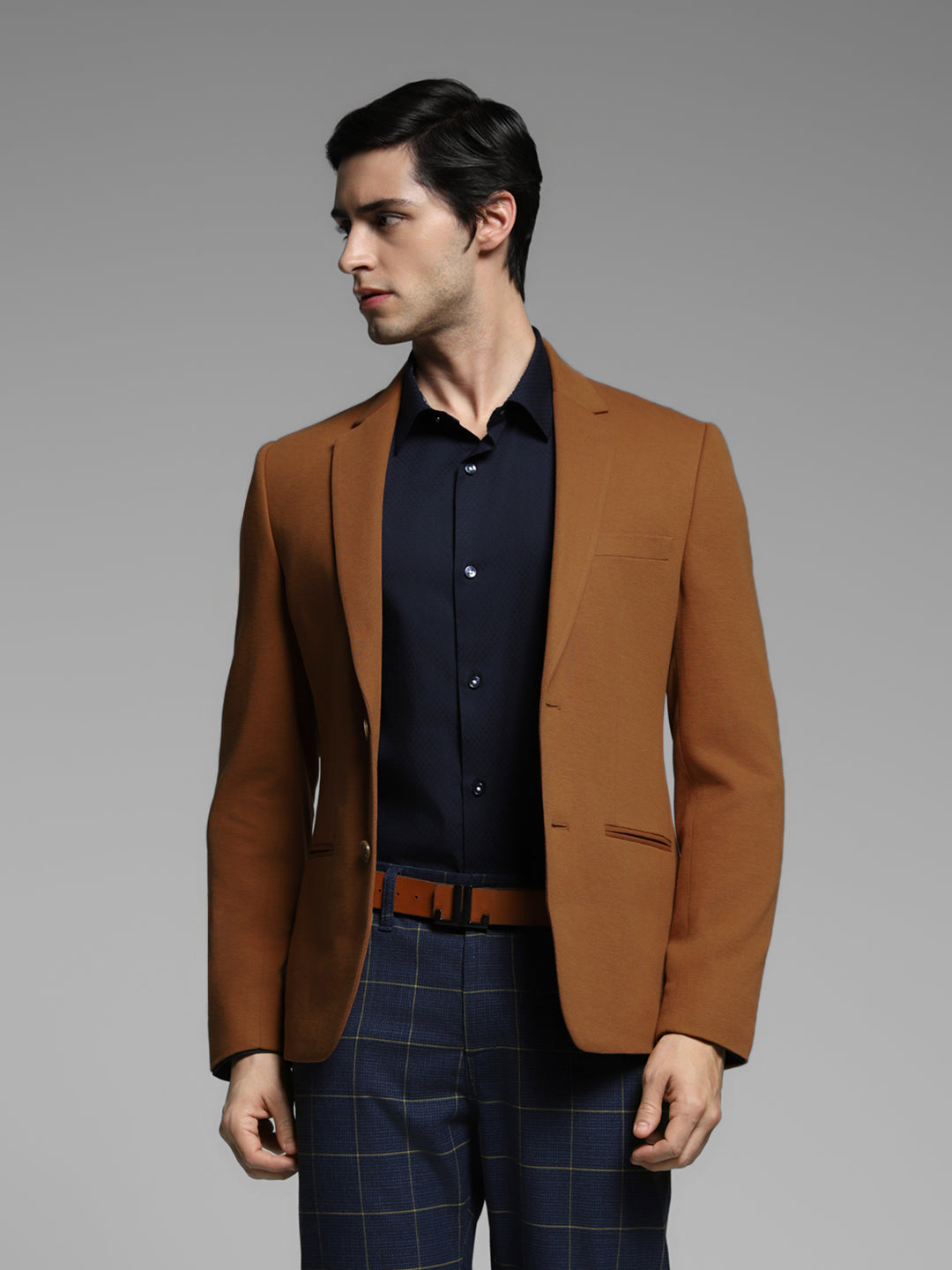 Dark Brown Tailored Slim Fit Blazer