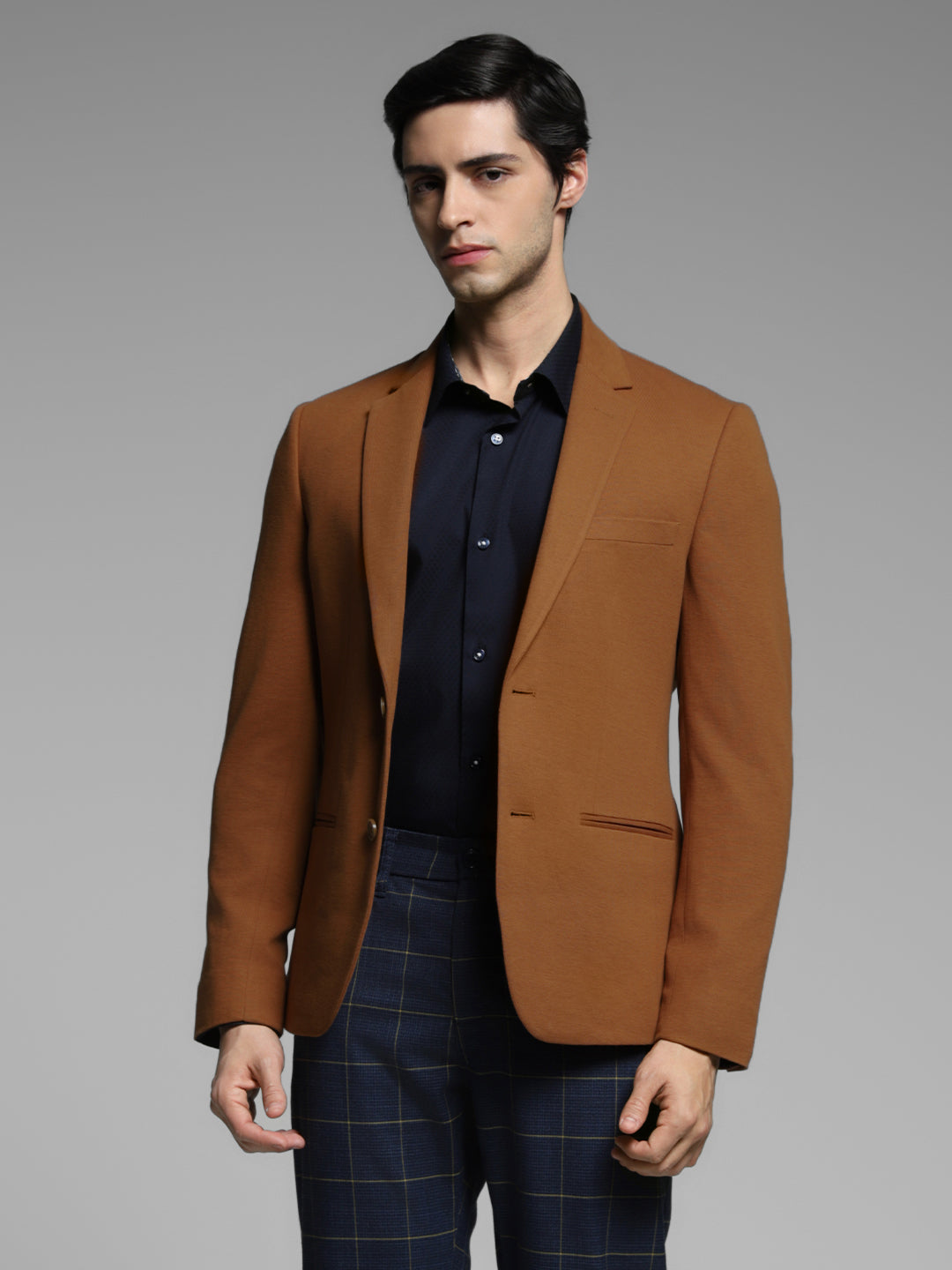 Dark Brown Tailored Slim Fit Blazer