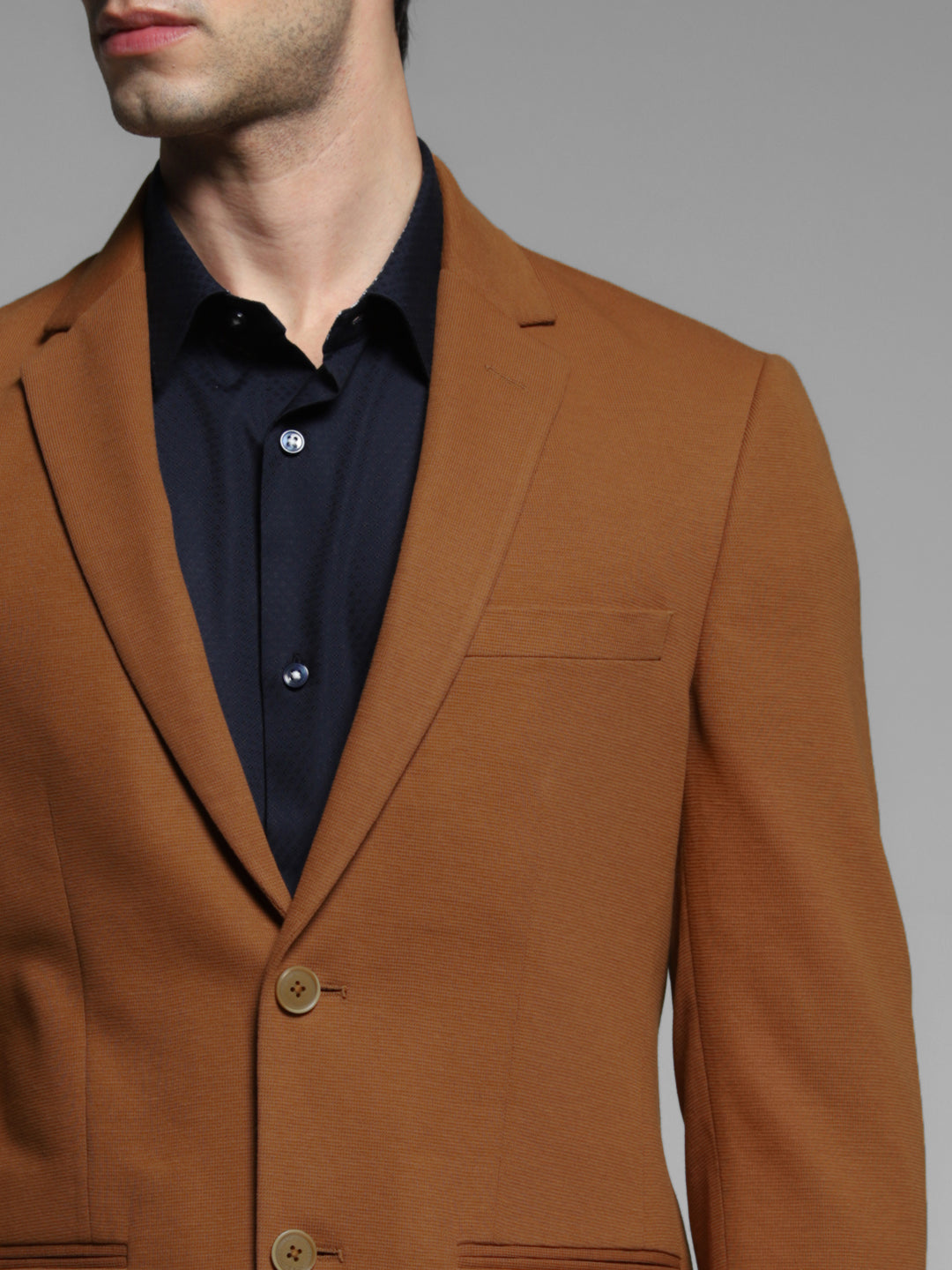 Dark Brown Tailored Slim Fit Blazer